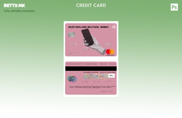 Модерен стил, шаблон за мастер картички на Australian Mutual Bank на Австралија